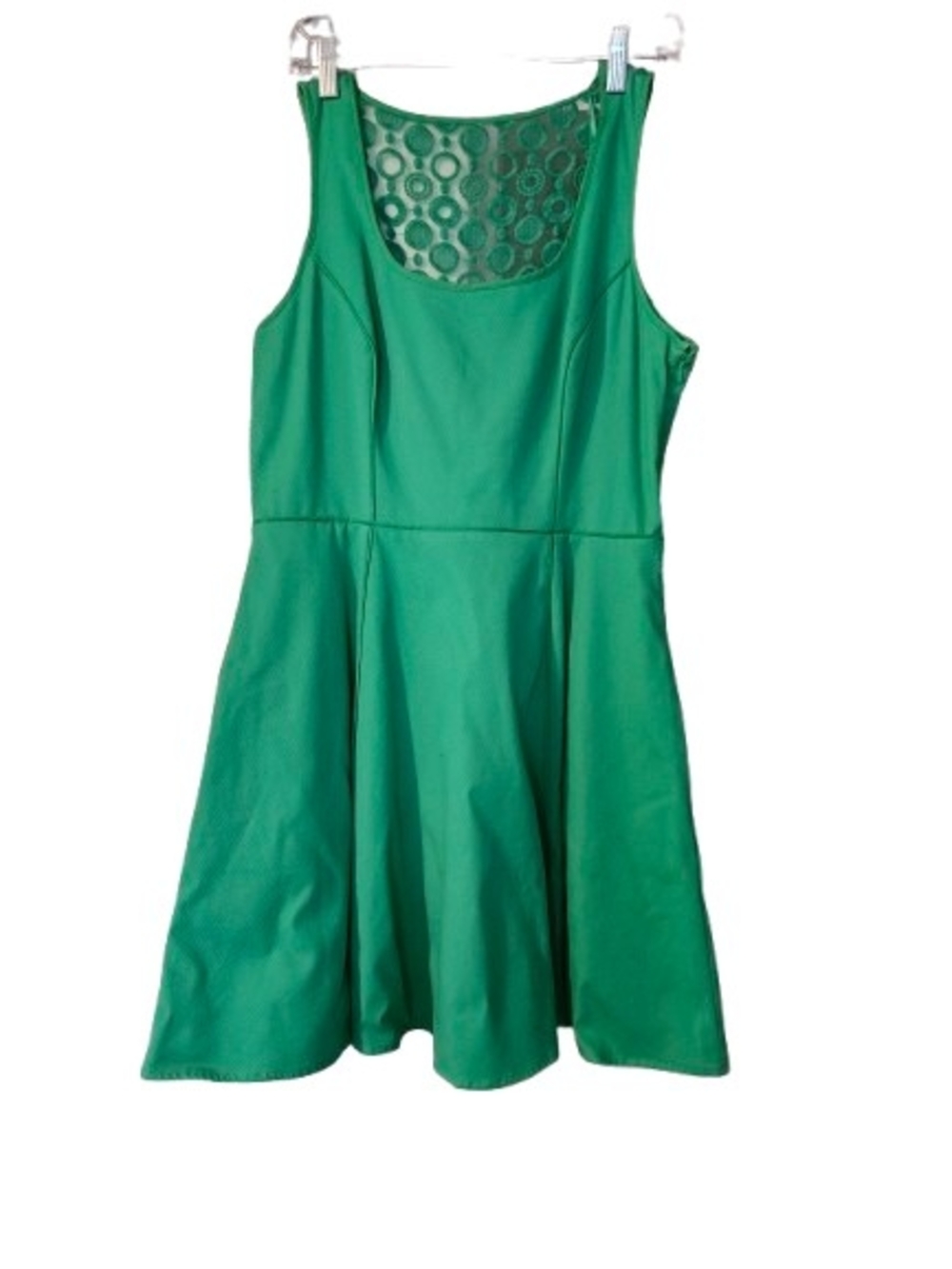 Jessica Simpson Emerald Green Lace Back Fit & Flare Dress Size 12